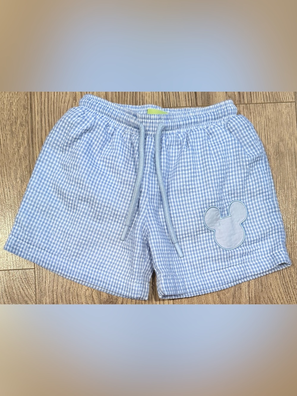 Classic Whimsy Mickey Mouse Gingham Swim Trunks Boys 18-24 Months